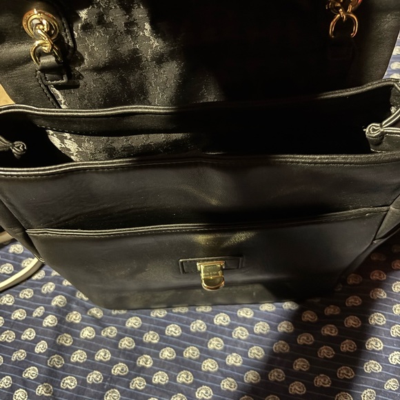 Karl Lagerfeld Black leather backpack bag - Picture 2 of 6